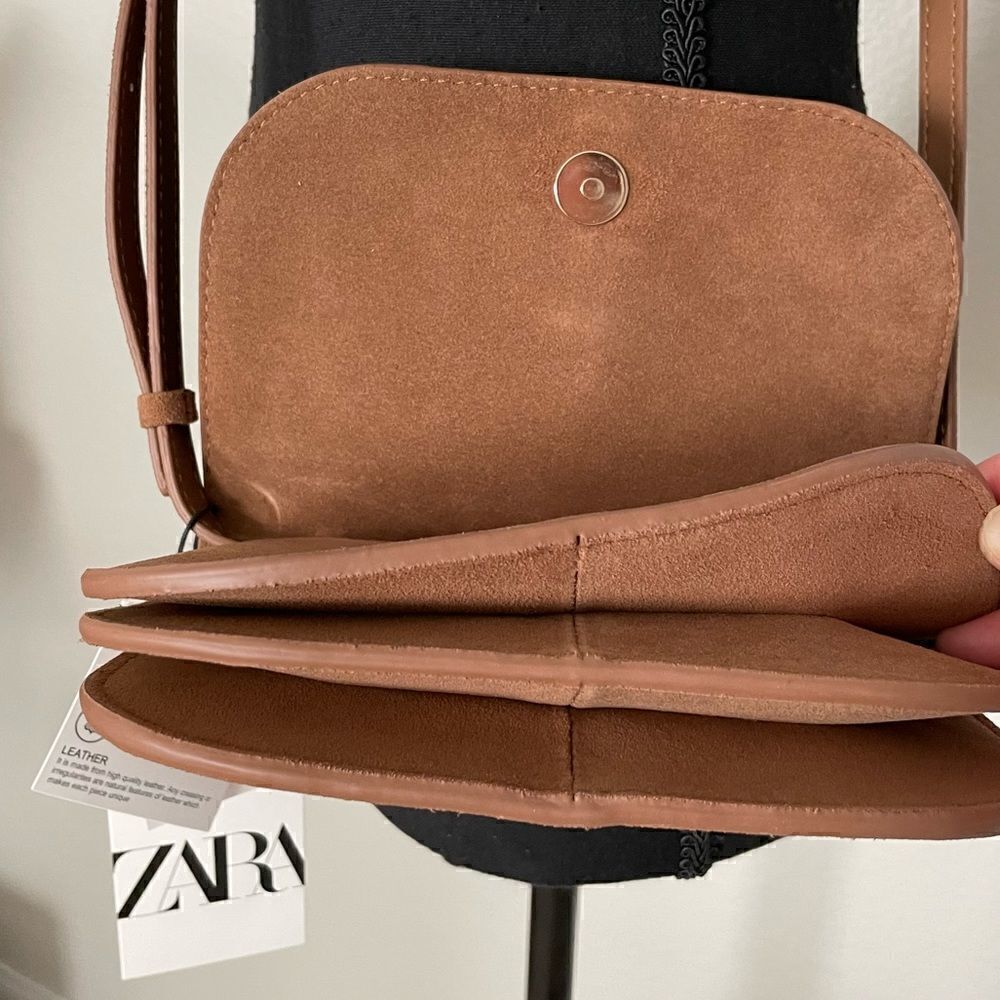 NWT Zara Split Leather Crossbody - Picture 6 of 11